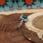 نیم ست عقیق سبز نقره زنانه طرح مهری - Image 4