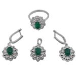 نیم ست عقیق سبز نقره زنانه طرح ماهرخ