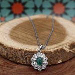 نیم ست عقیق سبز نقره زنانه طرح ماهرخ - Image 2