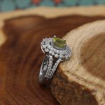 انگشتر زبرجد الماس تراش نقره زنانه طرح احلام - Image 2