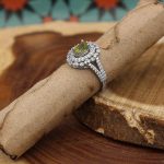 انگشتر زبرجد الماس تراش نقره زنانه طرح احلام - Image 3