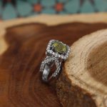 انگشتر زبرجد الماس تراش نقره زنانه طرح مژده - Image 3