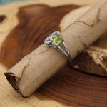 انگشتر زبرجد الماس تراش نقره زنانه طرح ریحانه - Image 3