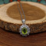 گردنبند زبرجد الماس تراش نقره زنانه طرح رودابه - Image 2