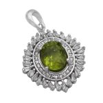 گردنبند زبرجد الماس تراش نقره زنانه طرح نفیسه