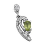 گردنبند زبرجد الماس تراش نقره زنانه طرح پرواز