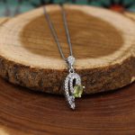 گردنبند زبرجد الماس تراش نقره زنانه طرح پرواز - Image 2
