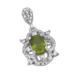 گردنبند زبرجد الماس تراش نقره زنانه طرح مرسانا