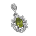 گردنبند زبرجد الماس تراش نقره زنانه طرح ثنا