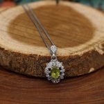 گردنبند زبرجد الماس تراش نقره زنانه طرح ثنا - Image 2