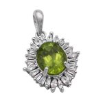 گردنبند زبرجد الماس تراش نقره زنانه طرح هستی