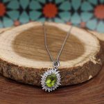 گردنبند زبرجد الماس تراش نقره زنانه طرح هستی - Image 2