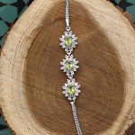 دستبند زبرجد الماس تراش نقره زنانه طرح ناهید - Image 2