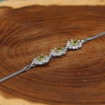 دستبند زبرجد الماس تراش نقره زنانه طرح ناهید - Image 3