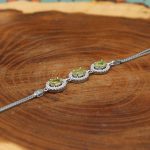 دستبند زبرجد الماس تراش نقره زنانه طرح بانو - Image 2