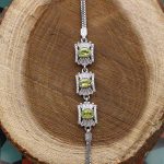 دستبند زبرجد الماس تراش نقره زنانه طرح فرناز - Image 2