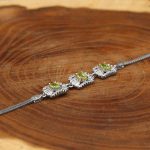 دستبند زبرجد الماس تراش نقره زنانه طرح فرناز - Image 3