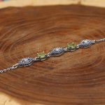 دستبند زبرجد الماس تراش نقره زنانه طرح خاطره - Image 2