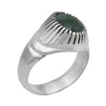 انگشتر زمرد الماس تراش نقره مردانه دست ساز طرح منصور