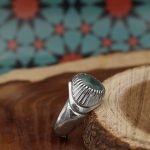 انگشتر زمرد الماس تراش نقره مردانه دست ساز طرح منصور - Image 2