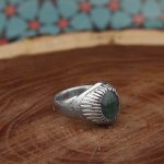 انگشتر زمرد الماس تراش نقره مردانه دست ساز طرح منصور - Image 3