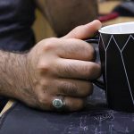 انگشتر زمرد الماس تراش نقره مردانه دست ساز طرح منصور - Image 4