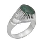 انگشتر زمرد الماس تراش نقره مردانه دست ساز طرح شایان