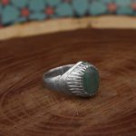 انگشتر زمرد الماس تراش نقره مردانه دست ساز طرح شایان - Image 3