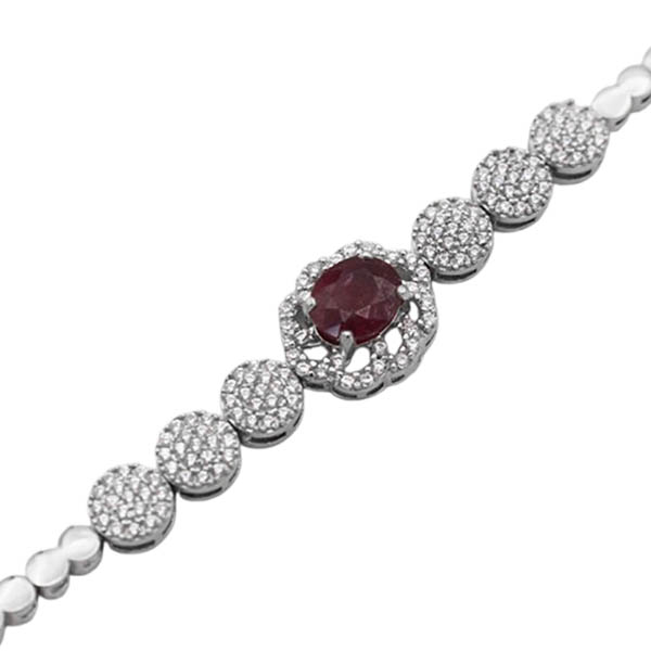 7-4-062 red-ruby-hoda-bracelet(1) دستبند یاقوت سرخ زنانه نقره خاص