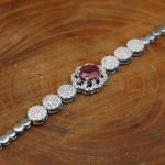 دستبند یاقوت سرخ الماس تراش نقره زنانه طرح هدی - Image 2