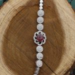 دستبند یاقوت سرخ الماس تراش نقره زنانه طرح هدی - Image 3