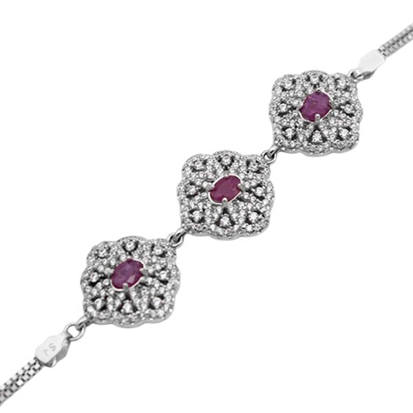 7-4-063 red-ruby-karen-bracelet(1) زیباترین دستبند یاقوت سرخ ارزان