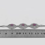 دستبند یاقوت سرخ الماس تراش نقره زنانه طرح حنا - Image 4