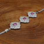 دستبند یاقوت سرخ الماس تراش نقره زنانه طرح حنا - Image 3