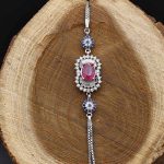 دستبند یاقوت سرخ الماس تراش نقره زنانه طرح فهیمه - Image 2