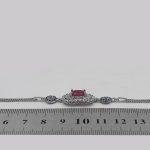 دستبند یاقوت سرخ الماس تراش نقره زنانه طرح فهیمه - Image 4