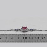 دستبند یاقوت سرخ الماس تراش نقره زنانه طرح هما - Image 4