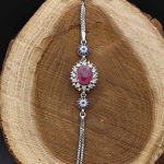 دستبند یاقوت سرخ الماس تراش نقره زنانه طرح هما - Image 2