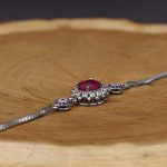 دستبند یاقوت سرخ الماس تراش نقره زنانه طرح هما - Image 3