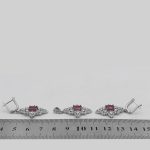 نیم ست یاقوت سرخ الماس تراش نقره زنانه طرح نجمه - Image 4