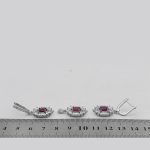 نیم ست یاقوت سرخ الماس تراش نقره زنانه طرح شایسته - Image 4