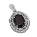 گردنبند گارنت الماس تراش نقره زنانه طرح هانده