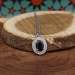 گردنبند گارنت الماس تراش نقره زنانه طرح هانده - Image 2