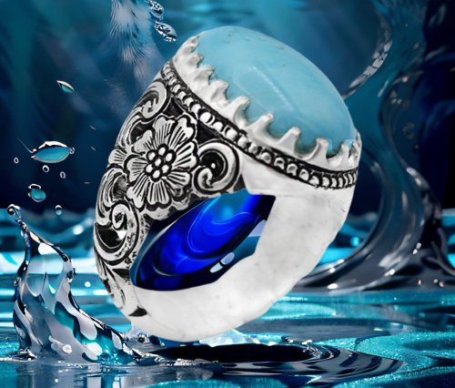 عکس انگشتر فیروزه زنده