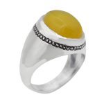 انگشتر شرف الشمس نقره مردانه طرح فیلی کلاسیک + حکاکی