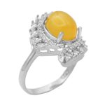 انگشتر شرف الشمس نقره زنانه طرح مهربانو + حکاکی