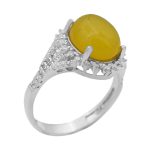 انگشتر شرف الشمس نقره زنانه طرح سولماز + حکاکی