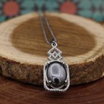 گردنبند حدید صینی زنانه نقره طرح پانته آ + حکاکی - Image 2