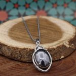 گردنبند حدید صینی زنانه نقره طرح آشا + حکاکی - Image 2