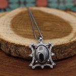 گردنبند حدید صینی زنانه نقره طرح پرستو + حکاکی - Image 2